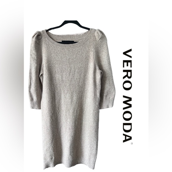 VERO MODA VMDOFFY Short Knitted Boat Neck  Knee Length DRESS Size S - Picture 6 of 14